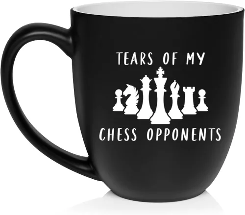 Miniatura 24 de Daylor Taza de café de cerámica con diseño de los oponentes de las lágrimas de mi ajedrez, regalo para ella, él, amigo, compañero de trabajo