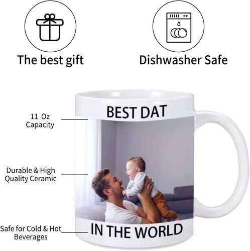 Miniatura 4 de Taza de café personalizada, taza de café personalizada, regalo de foto personalizada, tazas personalizadas con foto y texto, regalo de cumpleaños