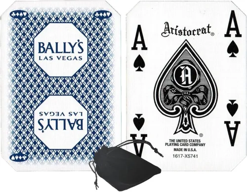 Miniatura 14 de Cyber-Deals Authentic Las Vegas Casino Table-Played Playing Cards – 52 Cards Each, No Jokers – Variety of Casinos & Colors Aliante - White/Blue