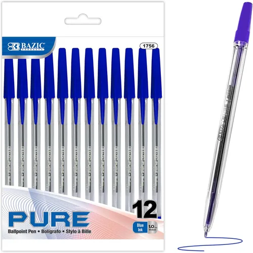 Miniatura 12 de BAZIC PRODUCTS Bolígrafos de punta media de 0.039 in, 12 unidades Negro (12 unidades)
