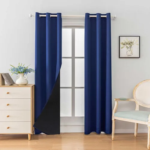 Miniatura 7 de Anytime Juego de 2 paneles de cortinas 100% opacas, con aislamiento térmico para dormitorio, paneles de sombreado completo