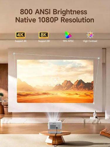 Miniatura 3 de [Android 14 y 800ANSI] Mini proyector Magcubic 4K 8K, compatible con proyector inteligente nativo 1080P con WiFi 6, Bluetooth 5.4, enfoque