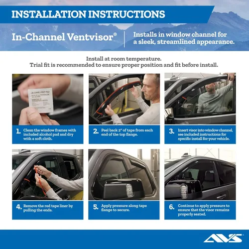 Miniatura 4 de Auto Ventshade [AVS] Protectores de lluvia en canal para Toyota 4Runner 2010 - 2024 Viseras de ventilación de ventana, 4 uds. - Humo 194242