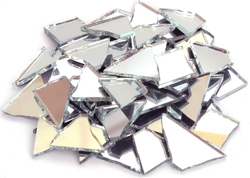 Milltown Merchants Mirrored Cobbles - Paquete económico de vitrales reflectantes de 3 libras, vidrio roto para escalones, manualidades y fabricación