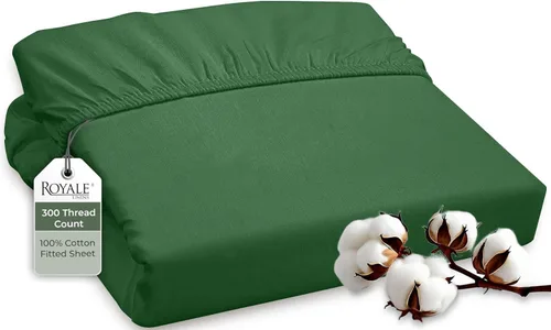 Miniatura 21 de ROYALE LINENS Sábana bajera ajustable de 300 hilos 100% algodón peinado de fibras largas, tamaño Queen, sábana inferior súper suave con bolsillo