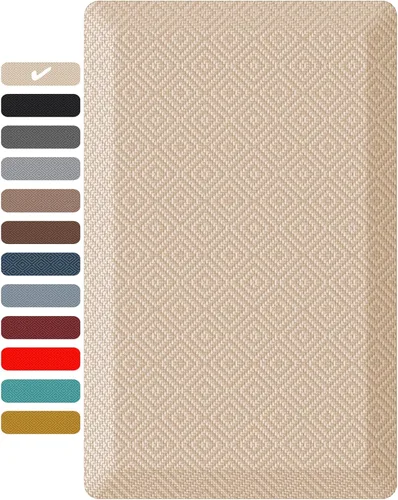 Miniatura 18 de Ophanie Tapetes de cocina para piso, alfombras de cocina, 20 x 32 pulgadas, antifatiga, tapete acolchado de pie, impermeable, cómodo tapete Gris