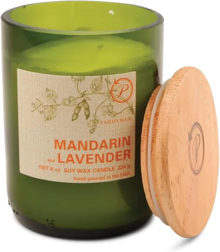 Miniatura 15 de Paddywax Eco Green Collection - Vela de mezcla de cera de soja en tarro de vidrio, aroma a limón Meyer, recipiente verde con tapa de madera, 8 onzas