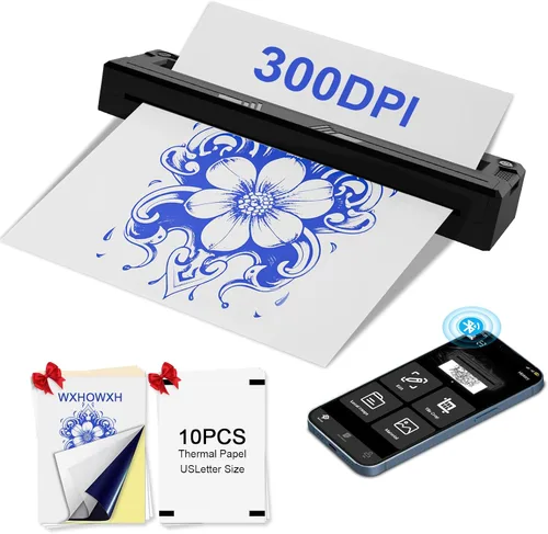 Nueva impresora de plantillas de tatuaje para artistas de tatuajes y principiantes, máquina de tatuaje de 300 DPI con papel de transferencia de