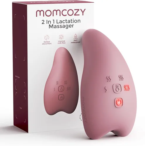 Momcozy A1Pro - Masajeador de lactancia, vibración profunda y calentamiento rápido para alivio de obstrucciones y bombeo eficiente, esenciales para
