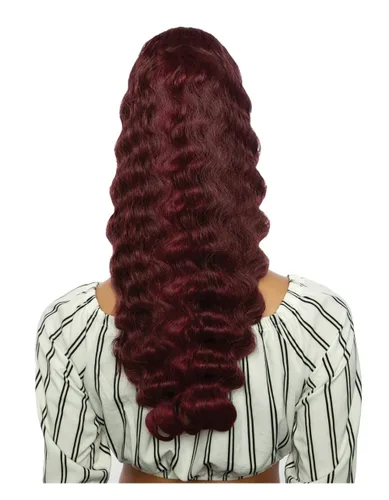 Miniatura 4 de Mane Concept Mezcla de cabello humano Cola de caballo marrón Sugar Wrap N Tie BSWNT07 Onda Crimp Wnt 22" (2)
