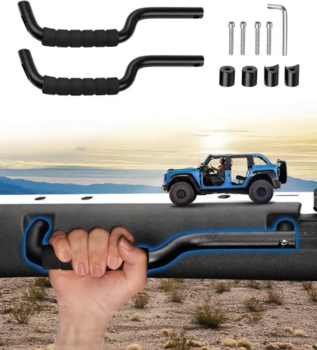 Sunsdrew Asas de agarre para Ford Bronco 2021-2025 de 2 y 4 puertas, solo se ajustan a la barra antivuelco del asiento delantero, asas de agarre de