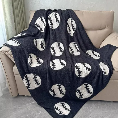 Manta acogedora con patrón de béisbol perfecta reversible ligera ropa de cama para adultos, suave, cálida y de felpa manta deportiva de pelota ideal
