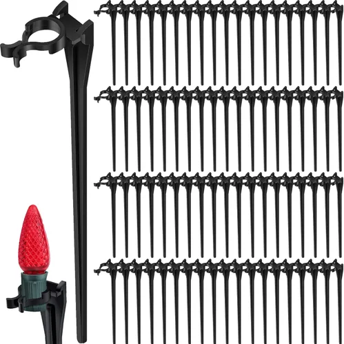 Estacas de luz de Navidad universales de 12 pulgadas para patio, césped, vacaciones, tira de luces C7 C9, estacas de tierra para luces de Navidad al