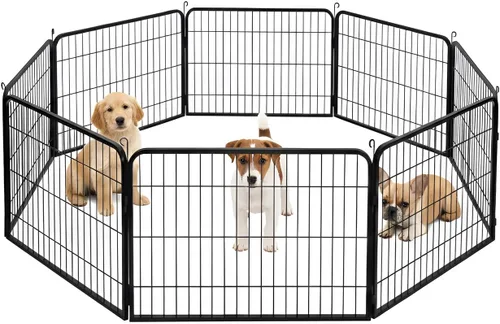 Miniatura 13 de BestPet Extensión de corral para perros 32 pulgadas, 2 paneles Corral resistente para mascotas con ejercicio de metal Paneles de cerca
