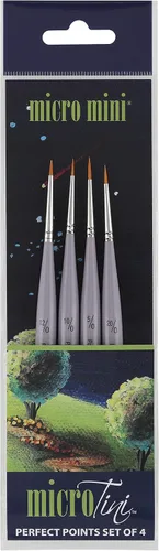 Miniatura 19 de Creative Mark Juego de 30 pinceles de pintura con microdetalles, mini pinceles para acrílico, acuarela, óleo, cara, uñas, pintura a escala y dibujo