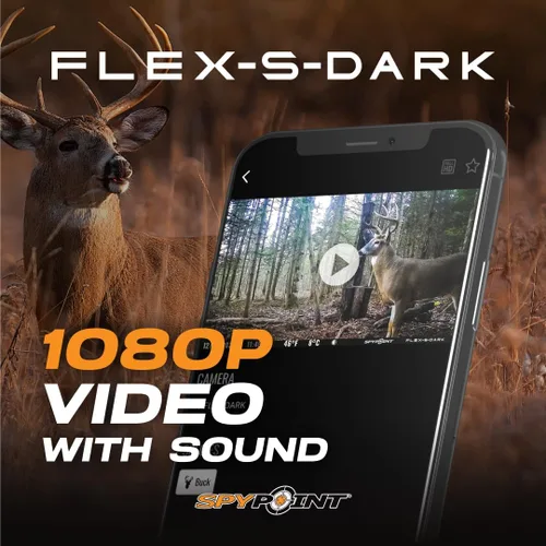 Miniatura 8 de SPYPOINT Flex-S-Dark Cámara de Sendero Celular Solar – Panel Solar Integrado, Fotos de 40MP, Videos de 1080p + Sonido, Cámara de Caza Sin Destello