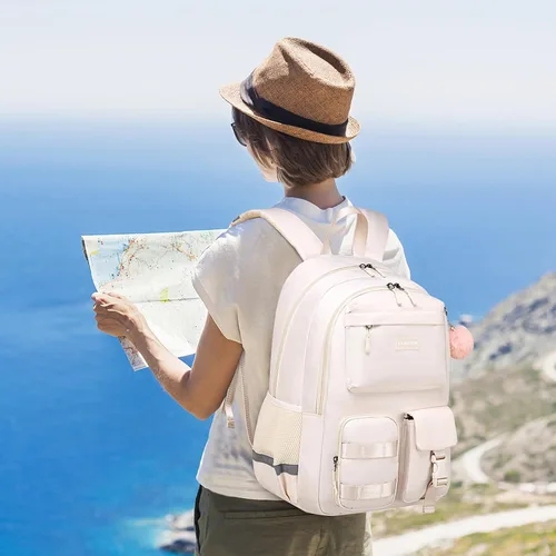 Miniatura 7 de Linda mochila escolar para adolescentes y mujeres estudiantes – Mochila grande para laptop de 15.6 pulgadas – Mochila de viaje para escuela