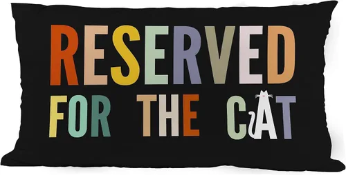 Funda de Almohada Decorativa Colorida con Palabras Reservadas para Cintura, Funda de Cojín Decorativo para Sofá 12x20 Pulgadas, Amante de Gatitos,