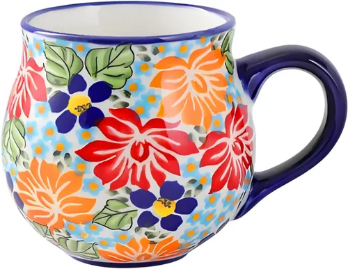 Miniatura 14 de ALMA Taza de café cerámica actualizada 2025 de otoño 380ml/12oz, taza con flores, taza de té única hecha a mano para festival, apta para microondas