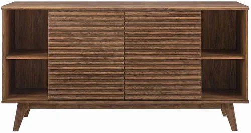 Miniatura 6 de Modway Render - Mueble moderno de mediados de siglo para mesa de bufé o TV de 160 cm, color nogal