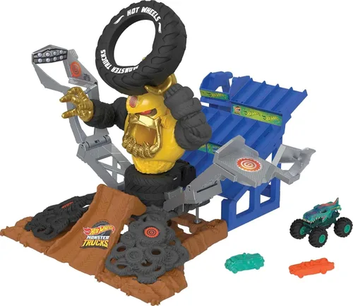 Hot Wheels Monster Trucks Arena Smashers Mega-Wrex vs. Crushzilla Takedown