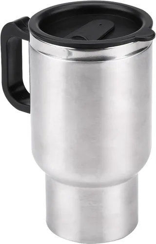 Miniatura 3 de Taza de calefacción para automóvil, taza de viaje de acero inoxidable de 12 V 15.2 fl oz con encendedor de cigarrillos, taza de café de viaje