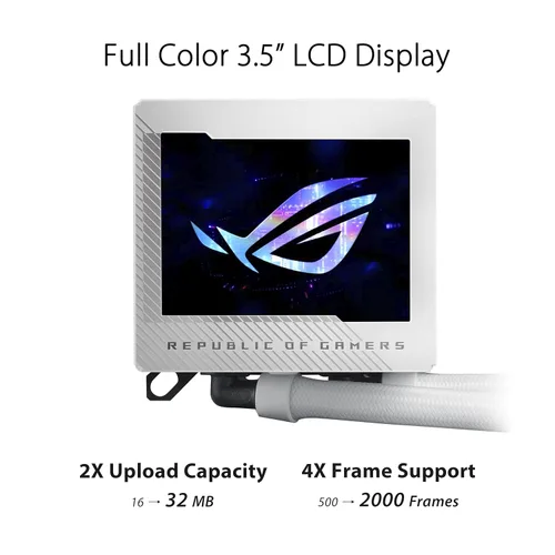 Miniatura 4 de ASUS ROG Ryujin III 240 ARGB WHT Enfriador líquido para CPU todo en uno con radiador de 240 mm. Bomba Asetek de 8ª generación, 2 ventiladores ARGB