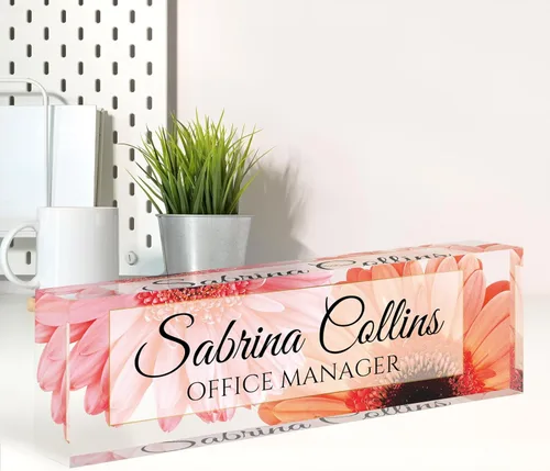 Miniatura 32 de Placa de nombre personalizada para escritorio, placa de nombre de escritorio personalizada, decoración de oficina para mujeres y hombres, accesorios