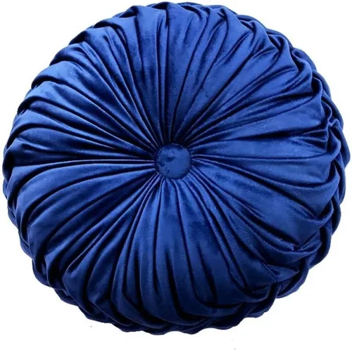 Miniatura 16 de MOJUN Almohada redonda de terciopelo de 13.7 pulgadas, plisada redonda, rellena, cojín decorativo para el hogar, para sofá, silla, cama, suelo