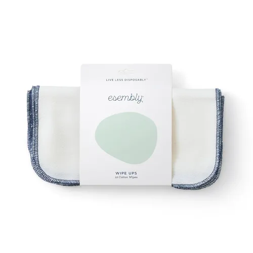 Miniatura 9 de Esembly Wipe Ups, toallitas reutilizables de algodón orgánico, paño lavable suave y resistente, tamaño único, paquete de 2 x 12 (24 toallitas)