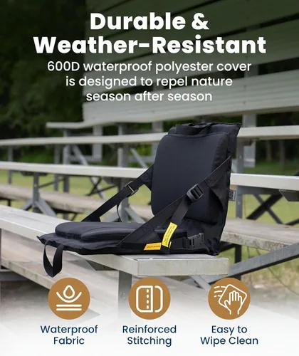 Miniatura 5 de Everlasting Comfort Stadium Seats with Back Support - Adjustable Memory Foam Bleacher Chairs with Back and Cushion, Portable, Easy Folding Stadium