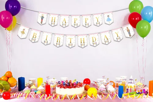 Miniatura 5 de Cartel de cumpleaños de cascanueces para niños y adultos, suministros de fiesta, decoración para cumpleaños de invierno y ballet, rey ratón