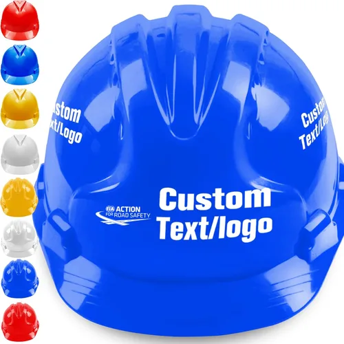 Casco de seguridad personalizado para hombre, logotipo personalizado, construcción, casco, suspensión para el trabajo, hogar, protección para la Azul
