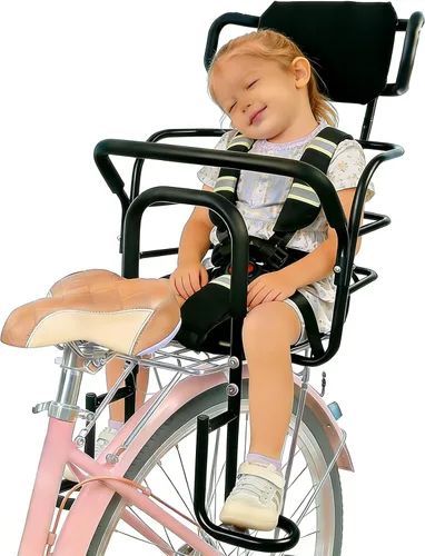 Miniatura 10 de Asiento trasero de bicicleta para niños, asiento de bicicleta para niños de 18 meses a 8 años, silla de bicicleta para niños de 18 meses a 8 años