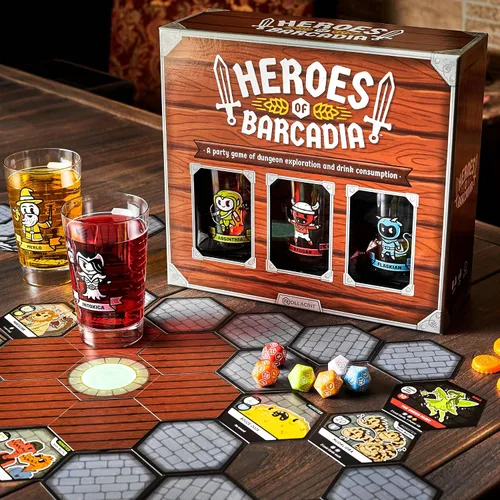 Miniatura 2 de Rollacrit Heroes of Barcadia Juego de Tablero – Juego de Fiesta con Sistema Liquid Life™ y Piezas Impermeables