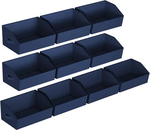 Miniatura 58 de Homsorout Organizador trapezoidal para armario, cestas grandes para organizar, caja de almacenamiento de tela para estantes, cubos de almacenamiento