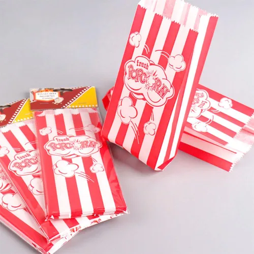 Miniatura 4 de 100 bolsas de palomitas de maíz de 1 onza, bolsas de palomitas de maíz resistentes a la grasa, contenedor de papel desechable para Navidad, Acción