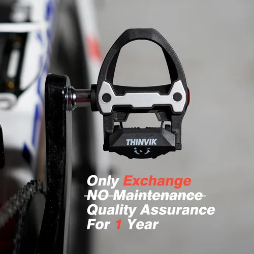 Miniatura 6 de Thinvik Pedales sin clipless para bicicleta de carretera con tacos compatibles con el sistema Shimano SPD SL, centro de pedal 53mm