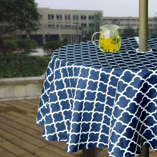 Miniatura 39 de Melaluxe - Mantel impermeable resistente a las manchas para exteriores con agujero para sombrillas y cremallera