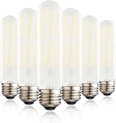 Miniatura 13 de XININSUN Bombillas LED esmeriladas T10, color blanco cálido 2700 K, bombillas LED Edison tubulares regulables de 6 W, equivalente a 60 vatios, 600