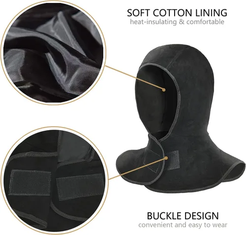 Miniatura 4 de Leaseek Capucha de soldadura, tapa protectora ignífuga de soldadura con cuello y hombro, accesorios para casco de soldadura, protección