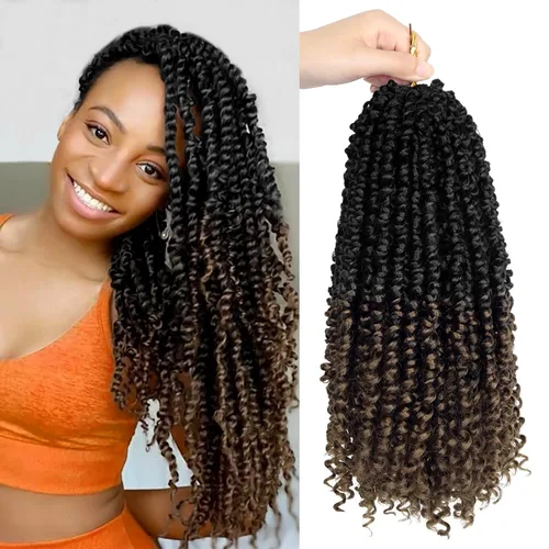 Miniatura 81 de Bileaf Cabello de Ganchillo Passion Twist Pre-retorcido de 10 Pulgadas, 8 Paquetes de Ganchillo Passion Twist, Cabello Corto Passion Twist