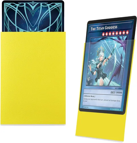 Miniatura 3 de TitanShield (150 funda/amarillo) - Fundas para tarjetas coleccionables de tamaño japonés para Yu-Gi-Oh, Cardfight! Vanguard y más