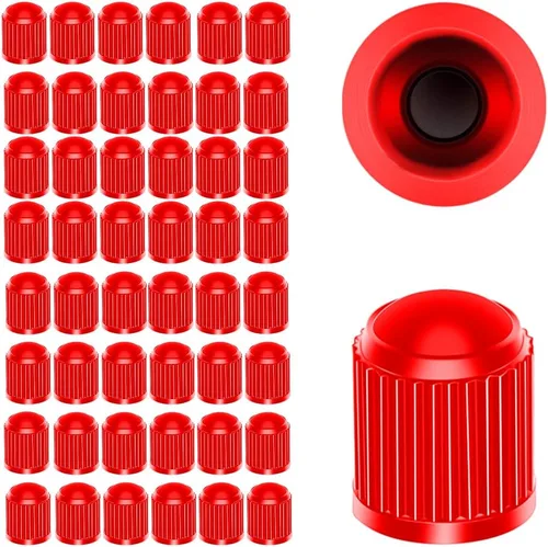 Miniatura 19 de Ziciner 25 tapas de vástago de válvula de neumático, tapa de válvula de neumático de plástico para autos con sello de goma O, cubiertas de vástago