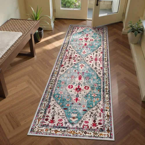 Miniatura 41 de Lahome Alfombra tribal bohemia de 2 x 3 pies, alfombra verde pequeña para entrada, suave, antideslizante, lavable, alfombra de baño bohemia de pelo