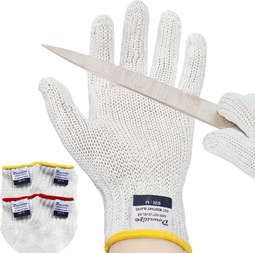 Miniatura 12 de Dowellife - Guantes de seguridad para corte con refuerzo de nivel 8, grado alimenticio, de protección, para cuchillos, mandolina, cortar carne