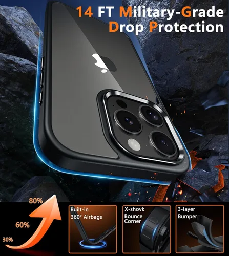 Miniatura 1226 de FNTCASE Funda para iPhone 13 Pro-Max: Fundas magnéticas transparentes compatibles con Magsafe Slim anti amarillamiento protección contra caídas