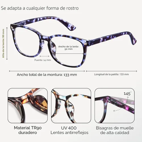Miniatura 5 de CCVOO +2.5 Mix & Match - Gafas de lectura para mujer, ligeras, cómodas, visión clara, bloqueo de luz azul * Mezcla de flores C2