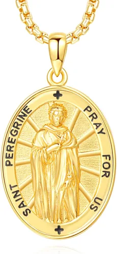 Miniatura 537 de Collar de plata de ley 925 con medalla de San Patrón, colgante de protección católica, amuleto, joyería religiosa para hombres y mujeres