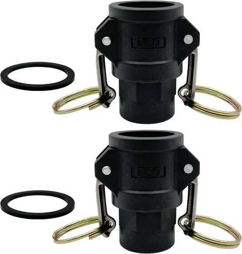 Miniatura 16 de 2 piezas de accesorios Camlock de plástico de polietileno C-200 de 2 pulgadas, tipo C, acoplamientos estándar de bloqueo de leva, accesorios
